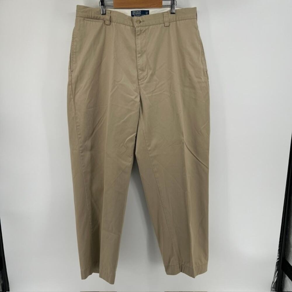 Polo Ralph Lauren Philip Pant Mens 36x30 (fits 34x29) Chino Flat Front TanPreppy